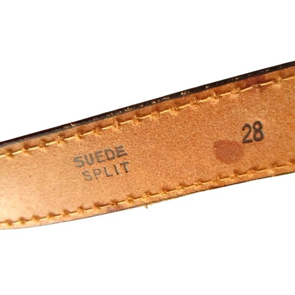 Vintage 1970's Mens Suede Belt 28 Small Gray New Old Stock Mod Hippy Indy Small - Picture 3 of 3